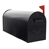 Rottner Briefkasten Mailbox-schwarz-inkl. Montagematerial-mit mechanischem...