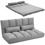 HOMCOM Bodensofa Schlafsofa Bodensofa mit 3-stufig verstellbar...