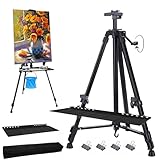 Staffelei Groß 61 Zoll,Verstellbare Atelierstaffelei aus Aluminium 21-61...