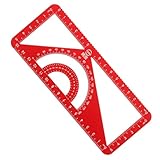 FIXOSHEE Aluminiumlegierung Lineal Set mit und Winkelmesser Gerades Dreieck...