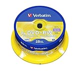 Verbatim DVD+RW 4x Matt Silver 4.7GB, 25er Pack Spindel, DVD Rohlinge...