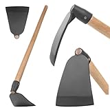 KADAX Gartenhacke mit langem Holzstiel und robustem Stahlblatt, Hacke aus...