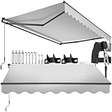 tectake® Gelenkmarkise, Markise ausziehbar mit Gelenkarm, Sonnenmarkise...