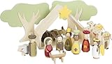 small foot Weihnachtskrippe aus Holz, 18-teiliges Spielset für Kinder,...