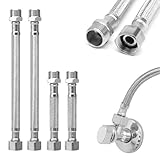 Flexschlauch 3/8, 4 Stück 304 Edelstahl Flexschlauch, Panzerschlauch 3/8...