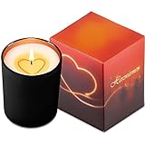 HERZWÄRMER Kerzen mit Herz-Inlay in Marken Geschenkbox Schwarzer Becher,...