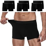 YouShow Boxershorts Herren Schwarz 6 Pack Baumwolle Unterhosen Männer Ohne...