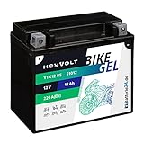 Batterie24.de HeyVolt GEL Motorradbatterie 12V 12Ah 51012 YTX12-BS CTX12-BS...