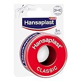 Hansaplast Fixierpflaster Classic (5 m x 2,5 cm), Tapeband zur einfachen...