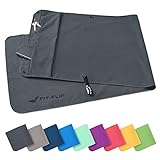 Fit-Flip Fitness Handtuch aus Mikrofaser - mit Magnet und Reißverschluss...