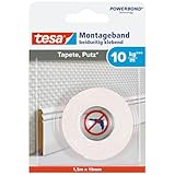 tesa Montageband Tapete&Putz, 10 kg Haltekraft pro Meter - starkes,...