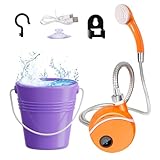 Editbar Campingdusche mit Pumpe – Elektrische Tragbare Duschbrause mit...