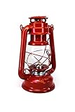 Campfrei Petroleumlampe 24 cm, 4 Farben, Rot, Pulverbeschichtet, Glas,...