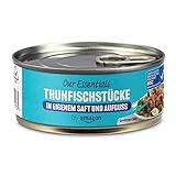 by Amazon Thunfischstücke in eigenem Saft und Aufguss, 145g (1er-Pack)