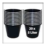 Kieskönig 20 Stk. 5L Metall-Eimer mit Henkel - Rund, 24 cm Ø x 19 cm H, 5...