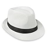 Schramm® Fedora Hut für Damen und Herren Panamahut mit Stoffband...