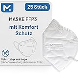25 FFP3 Mund- und Nasenschutz Maske mit EC Zertifizierung, 5 Lagige Maske...