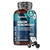 Creatin Monohydrat 3000mg - 270 vegane Kreatin Tabletten für 3 Monate...