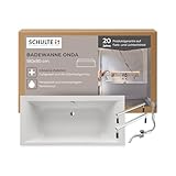 Schulte Badewanne Onda 180x80 cm, Set inkl. Fußgestell und Ablauf, aus...