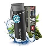 Bachgold® Profi Outdoor Wasserfilter Flasche [650ml] mit 1500L...