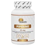 Piperin 25 mg – Schwarzer Pfeffer Extrakt – 90 Tabletten – Hoher...