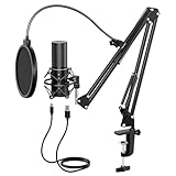 USB Gaming Mikrofon PC, TONOR Podcast Kondensator Microphone Kit...