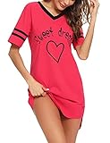 Litherday Nachthemd Damen Nachtwäsche Baumwolle Loungewear Nachtkleid Kurz...