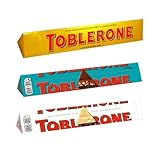 Toblerone 3er MIX - 3x 100g - Milk Chocolate, White Chocolate & Crunchy...