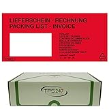 100x TPS247 Lieferscheintaschen - Dokumenttaschen DIN Lang rot...