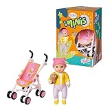 BABY born Minis Kinderwagen-Spielset mit Minis-Puppe Eli und Kuscheltier,...