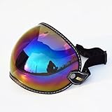 mjmoto Universal Motorrad-Helmvisier, 3/4 Offenes Gesicht, Bubble...