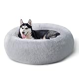 BEDSURE Hundebett waschbar Flauschiges Hundebett - Ø 91 cm Donut Hundebett...