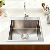 Melanstar 38x38 cm Edelstahl Spülbecken Spüle, Küchenspüle...
