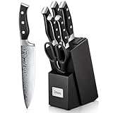 D.Perlla Messerblock mit Messerset, 7-TLG Selbstschärfender Messerblock,...