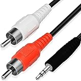 Retoo Aux Chinch, 3,5mm Klinke auf 2 x Cinch 150cm Lang, Cinch Stecker RCA...