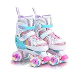 OLYSPM Rollschuhe Kinder Rollschuhe Verstellbar Rollschuhe Damen,LED...