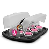 BigDean Kuchen Transportbox XL rechteckig in Anthrazit – Muffin...