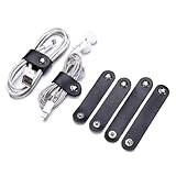 GreatRise 4 Stück Leder Kabelbinder Tragbare Kabelhalter Set...