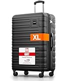 Travely Polycarbonat Koffer Groß 77cm XL - 100L Innenvolumen - 158cm...