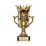 Goldener Pokal mit Gravur - Geschenk individuell personalisiert für Frauen...