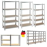 Schwerlastregal Ablagegestelle 200x100x50cm Regal Metall mit 5 MDF-Platten...