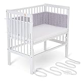 FabiMax Baby Beistellbett für Boxspringbetten, stufenlos...