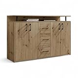 Drift Highboard mit Ablage in Artisan Eiche Optik - Moderner...