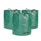 DIVID® Gartensäcke mit Trageschlaufen |Gartensack 3x 272L Set Laubsack...