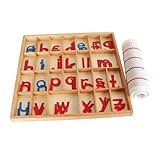 LLTCMYGS Bewegliches Buchstabenkasten-Set aus Holz, Montessori-Alphabet...