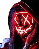 AnanBros Halloween Maske, LED Maske im Dunkeln Leuchtend, 3...