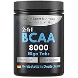 BCAA 8000 Giga Tabs - 365 vegane Tabletten, hochdosiert mit 8000mg BCAA pro...