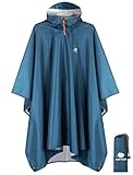 ANYOO Leichter Wasserdichter Regenponcho Wiederverwendbar Ripstop...