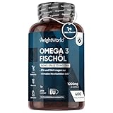 Omega 3-400 Kapseln 1+ Jahr Vorrat-1000mg Fischöl pro Tag - Essentielle...