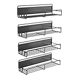Gewürzregal Magnetisch,4er-Pack Magnet Regal mit 10Haken,Platzsparend für...